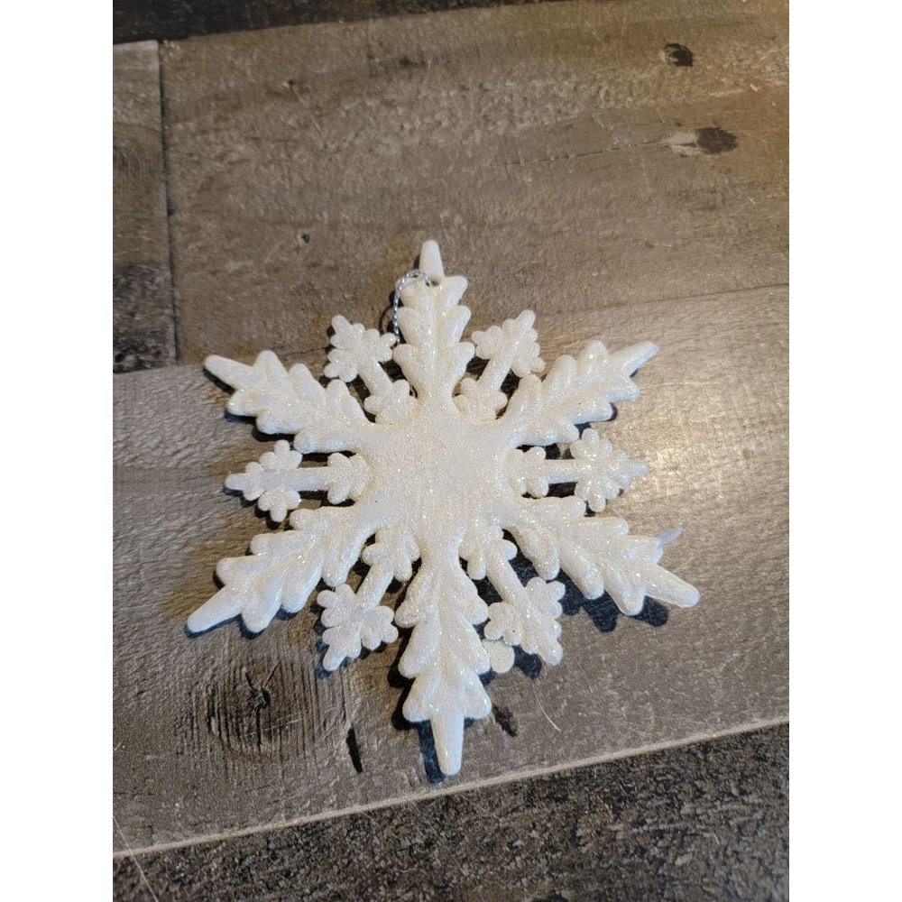 White Glittery snowflake ornament xmas‎